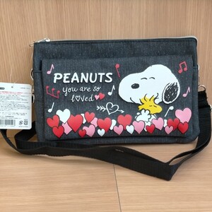 スヌーピー デニム風 サコッシュバッグ タグ付き PEANUTS アミューズメント景品 新品未使用