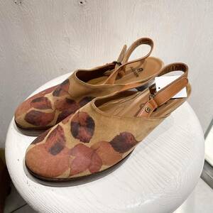 AIGNER/shoes/brown/heel/アイグナー/サボ/茶色/木の葉/スウェード/ヒール/靴