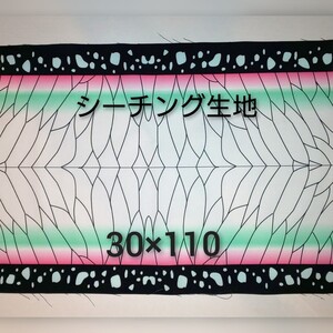 鬼滅の刃 生地 はぎれ ハギレ 胡蝶しのぶ しのぶ 和柄 蝶柄 蝶羽柄 矢絣 柄小さめ 小さい柄 30×110