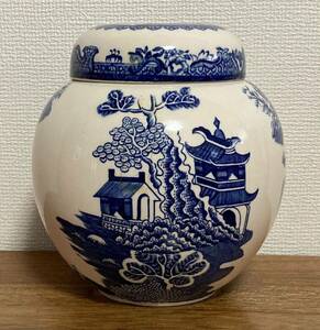 英国製　vintage MASON tea leaf pot BLUE WILLOW 送料無料