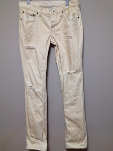  редкий RALPH LAUREN RUGBY ( Ralph Lauren регби ) повреждение обработка Denim брюки белый W27 POLO Polo RRL