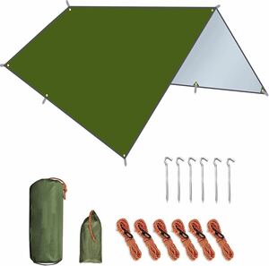 キャンプ タープ 紫外線カット遮熱 軽量 耐水加工 日除け 防水 収納バッグ付き