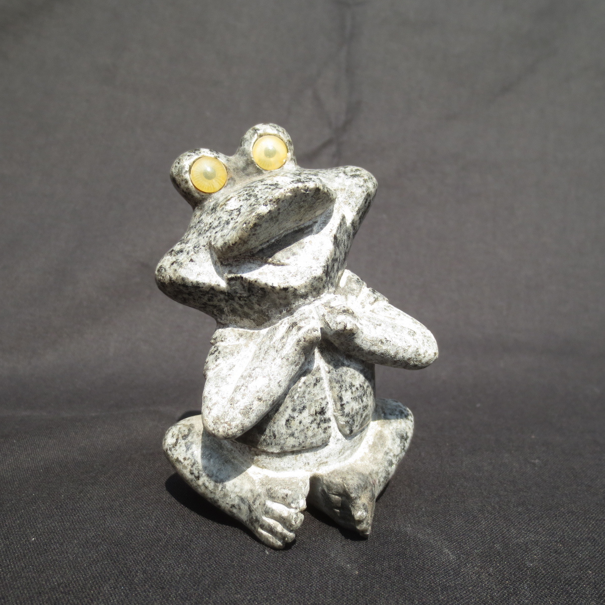 Frog, funny, cute, ornament, miscellaneous goods, granite object, stone frog, free shipping, KA02, Handmade items, interior, miscellaneous goods, ornament, object