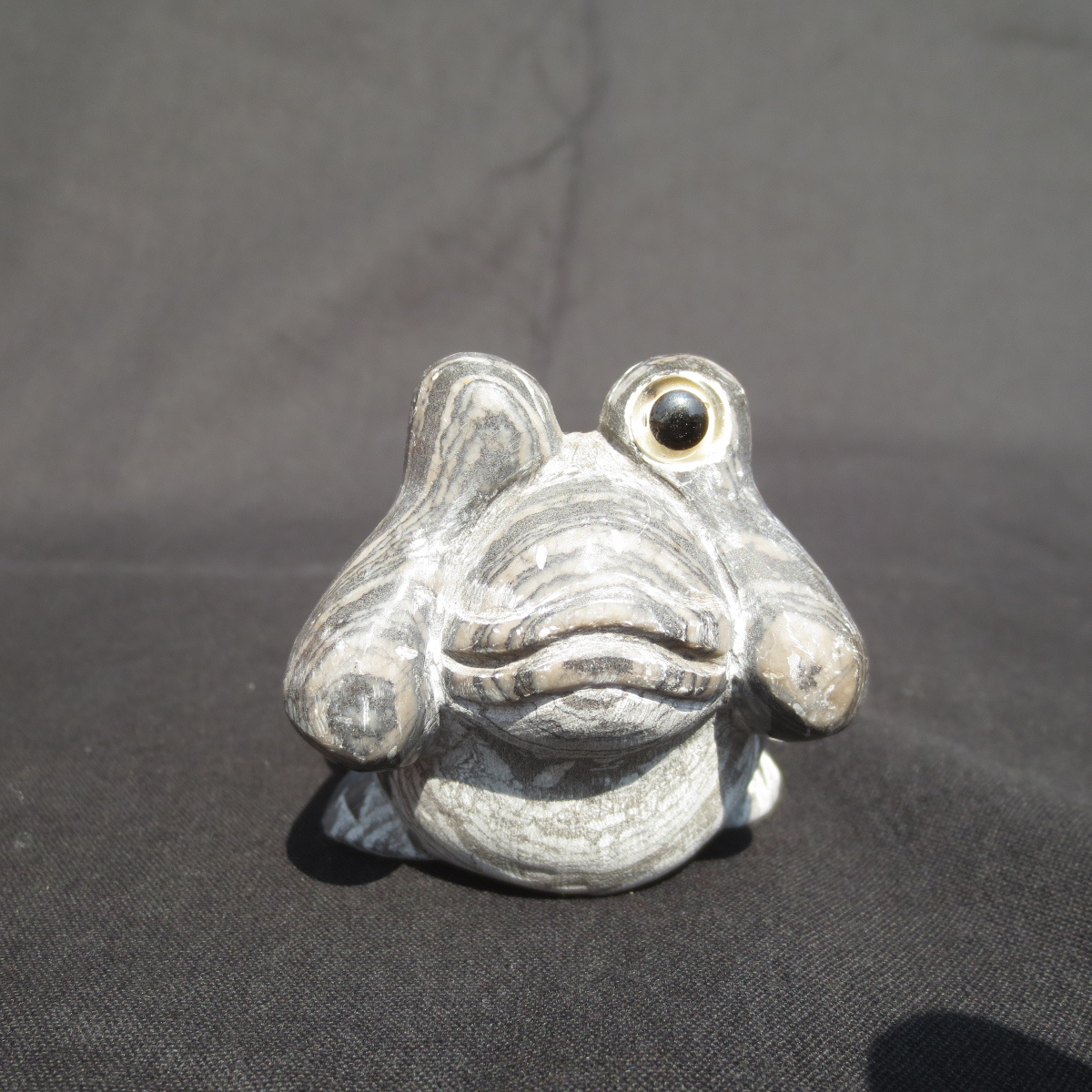 Frog Cute Frog Figurine Miscellaneous Goods Granite Object Stone Frog Free Shipping KA03, handmade works, interior, miscellaneous goods, ornament, object