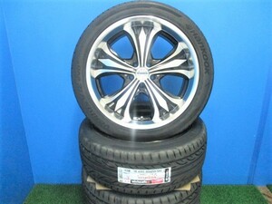 A28 M'z スピード ジュノゥ デジャビュ 8.5J +30 114.3 ハブ径 約73mm ブラポリ 深リム 245/45R20 103Y ハンコック ベンタス ハリアー 中古