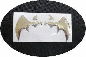 【新品・即決】エンブレム デコレーション 3D ステッカー コウモリ シルバー 蝙蝠 カー用品
