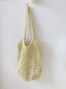 リネンのグラニースクエアバッグ ハンドメイド kukuru