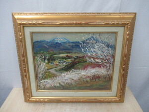 Art hand Auction E8387 Artist: Take Yuichiro Title: Ume-Matcha Painting Authentic Guaranteed, Painting, Oil painting, Nature, Landscape painting