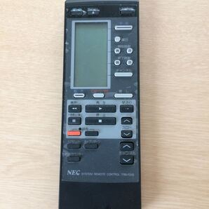 NEC SYSTEM REMOTE CONTROL TRB-F210。NECのビデオのリモコンと思われます。本体の記憶がありません