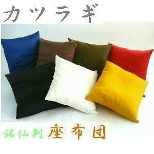  zabuton 55×59cm.. stamp size (katsulagi pattern plain ) nude cushion attaching, Brown, made in Japan, pillowcase, stylish, largish 