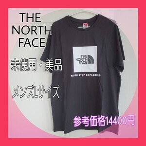 ザノースフェイススクエアロゴTシャツ☆メンズLサイズTHE NORTH FACE 半袖Tシャツ BLACK Logo