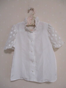 # Coite # pretty short sleeves blouse 110. white 10807 unused 