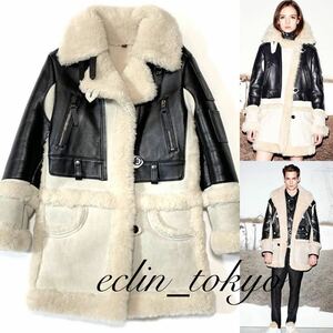[E2682] highest . work!COACH 1941 Coach { ultimate .! meat thickness mouton } switch Rider's coat original leather [. customer complete sale. hard-to-find goods!] fur fur 