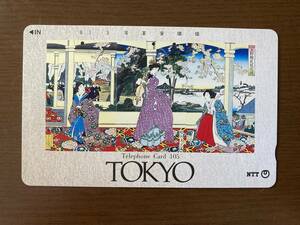 ★踏舞会 上野櫻花観遊図 東京 TOKYO 上野桜花観遊図 使用済み テレホンカード テレカ 105度数 NTT 送料63円～ ミニレター