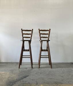  France antique Cafe&Bar High Chair 2set high stool 2 legs set chair chair table 