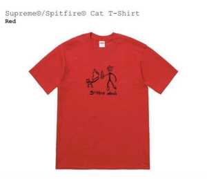 18ss week18 新品 シュプリーム スピットファイア キャット Tシャツ 赤色 Mサイズ Supreme/Spitfire Cat T-Shirt Medium Red