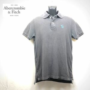 即決★Abercrombie＆fitch★アバクロ★メンズ★S★ポロシャツ★半袖シャツ★グレー★ワンポイント★ヘラジカ★グレー★綿100%★