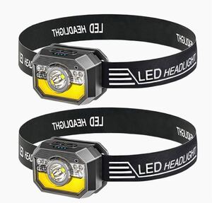 Helius LEDヘッドライト 2個セット 充電式 USB LEDライト