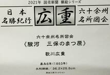 【送料無料】歌川広重（六十余州名所図会)『 駿河 ● 三保のまつ原』2021年 読売新聞 額絵シリーズ(額入り) 新品_画像5