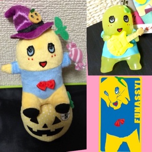 【ふなっしー】マスコットぬいぐるみ(新品タグ付)+オマケ2点