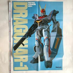 * Newtype appendix poster Showa era 62 year 3 month / Kikousenki Dragonar illustration large river .. man /1987 year anime robot Showa Retro that time thing 