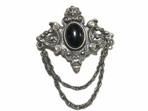  antique style resin zirconia 25.6g design brooch 