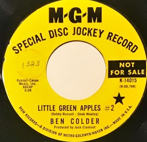 [試聴]US盤プロモ コメディー45s　Little Green Apples / It's Such A Pretty World Tonight // Ben Colder [EP]オリジナル カントリー 7