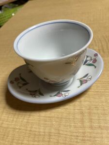 湯呑み、茶托　ピンクすずらん