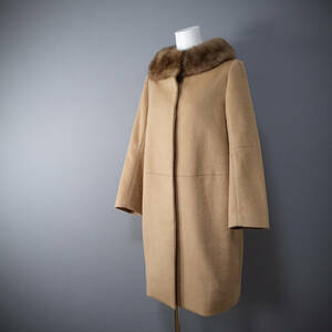 anatelier/ Anatelier /36/ mink fur attaching wool 100% coat / Camel S size corresponding 