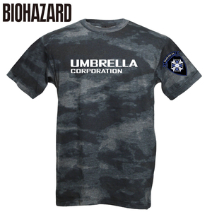 レア Mサイズ バイオハザード アンブレラ 迷彩Tシャツ biohazard Umbrella t-shirt 黒 CAMO A-TACS Resident Evil 生化危机