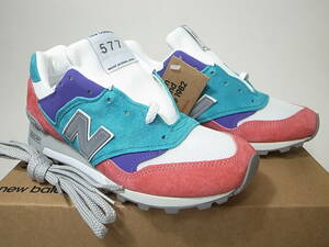 【送料無料 即決】日本未発売 NEW BALANCE UK製 M577GPT 25cm US7 新品 CITY SUNRISE PACK ティールxパープルxサーモン スウェード 英国製