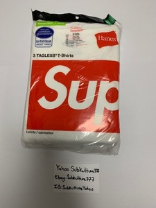 【新品】 Supreme　シュプリーム　Hanes 3 tagless 白　Tシ