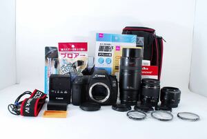 С сумкой с камерой ☆ Canon EOS 5D Mark IV Стандарт и телеобъектив и единый фокус-тройной линз, набор EF28-80㎜ EF100-300㎜ USM EF 50㎜1: 1,8 II ☆ 280
