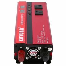 カーパワーインバーター 定格電力2000W 瞬間最大5000W 入力DC12V 出力AC110V 車載充電器 LED USB|1O_画像3