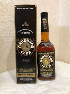 【終売品】ANDERSON CLUB 15年 アンダーソン クラブ バーボンウイスキー 箱入 未開栓 古酒 750ml 43%