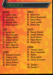 トレカ/トレーディング カード サッカー MERLIN SERIE A 2000/セリエa2000 #100 CHECKLIST 2/トレーディングカード