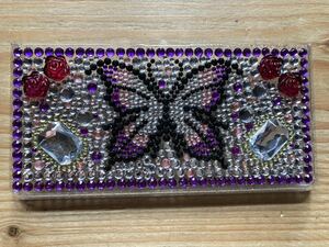  portable game Nintendo? DS? Kirakira purple deco case all-purpose purple nintendo? Swarovski nintendo? design cover protection butterfly chou