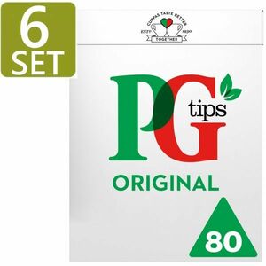 [80袋入り 6箱セット] ORIGINAL PG tips (オリジナルPG ティップス　イギリス紅茶)【英国直送】