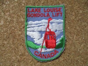 70s カナダCANADAレイク ルイーズLAKE LOUISEゴンドラ 刺繍ワッペン/ビンテージGONDOLA土産スーベニア雪山Voyager旅行キャンプ観光