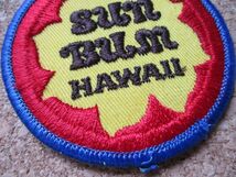 70s ハワイ SUN BUM HAWAII ビンテージ刺繍ワッペン パッチ/太陽サンバン日焼け止めリゾートお土産アロハ旅行アメリカUSAデッドストック_画像4