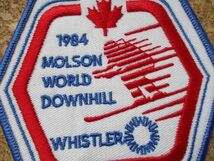 80s カナダ MOLSON WORLD DOWNHILLウィスラーWHISTLERビンテージ刺繍ワッペン/SKIスキー雪山ハイキング旅行スーベニア観光アルペンスキー_画像3