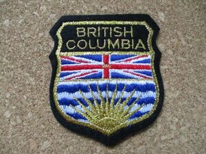 80s カナダ ブリティッシュコロンビア刺繍ワッペン/CANADAビンテージ旅行スーベニアBRITISH COLUMBIA観光アップリケ州旗