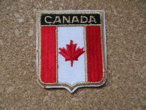 80s カナダ国旗CANADAメープル ビンテージ刺繍ワッペン/Bカエデ自然メープルリーフ旅行スーベニア観光エンブレム楓カスタム