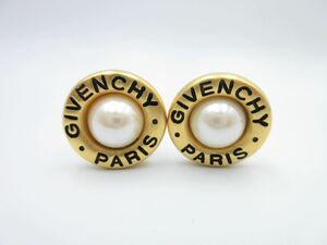[ очень редкий ] не использовался * Givenchy GIVENCHY серьги поддельный жемчуг Givenchy Vintage свадьба party редкость G13