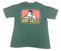 80～90s ビンテージ ベンデービス バックプリント ポケットTシャツ 緑 M BEN DAVIS ②_画像1