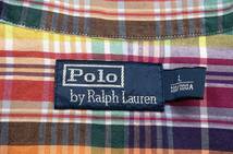 ラルフローレン RALPH LAUREN チェック 半袖 BOX オープンカラーシャツ L 開襟_画像4