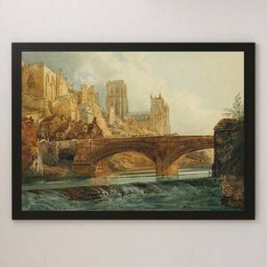 Art hand Auction Thomas Gartin Durham Cathedral and Durham Castle Painting Art Glossy Poster A3 Bar Cafe Classic Interior British Landscape Painting, residence, interior, others