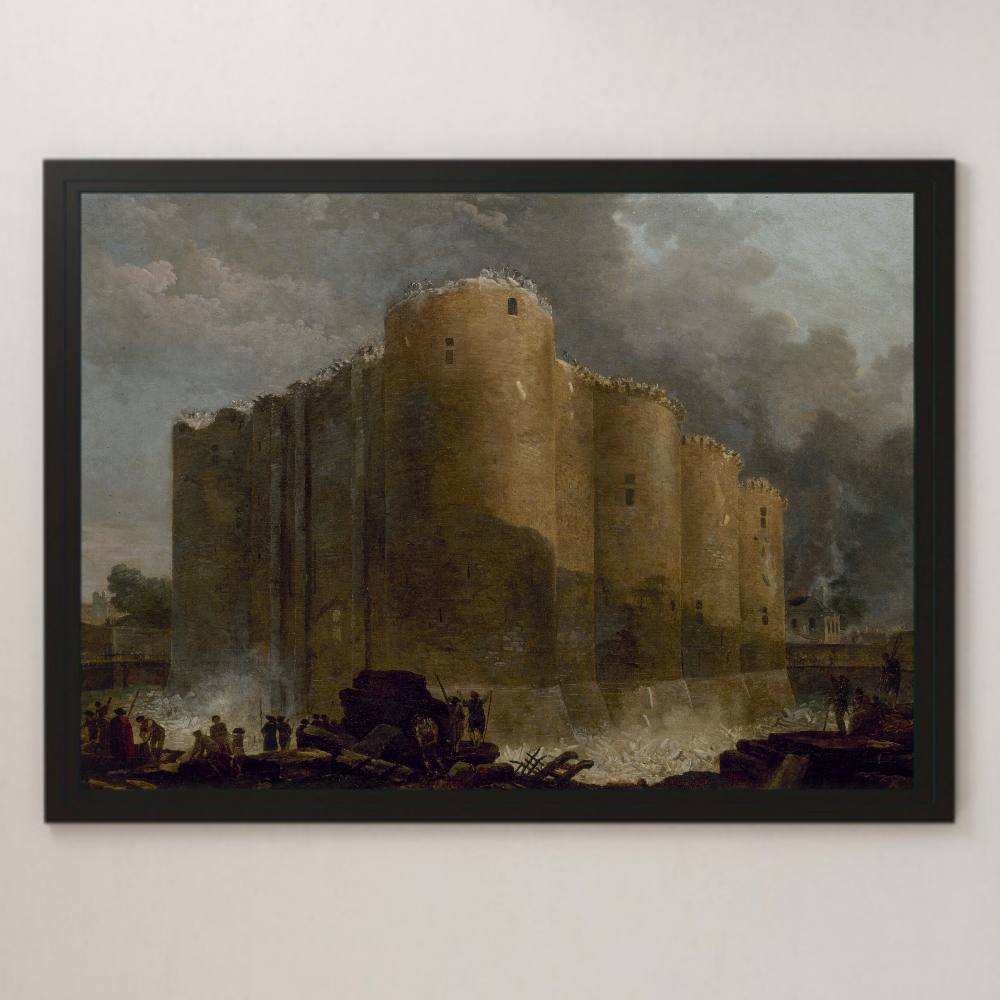 Hubert Robert Bastille Prison Painting Art Glossy Poster A3 Bar Cafe Classic Interior Landscape Painting French Revolution World History, residence, interior, others