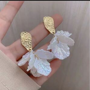 11貝殻ゴールドピアス