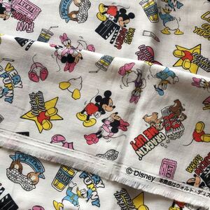 ダブルガーゼ ミッキー ミニー ハギレ生地 約50×50